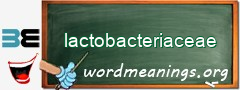 WordMeaning blackboard for lactobacteriaceae